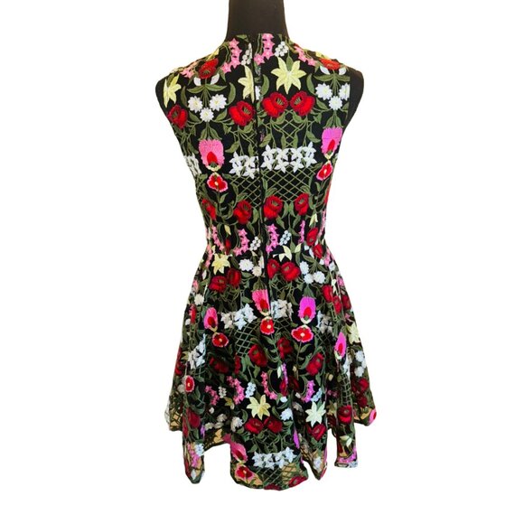 Orsay XS Floral Embroidered Semi Sheer Sleeveless Lined Black Dress Boho - Picture 3 of 15